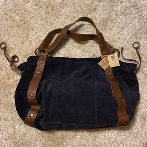 BRAND NEW NAVY SUEDE LUCKY BRAND BAG